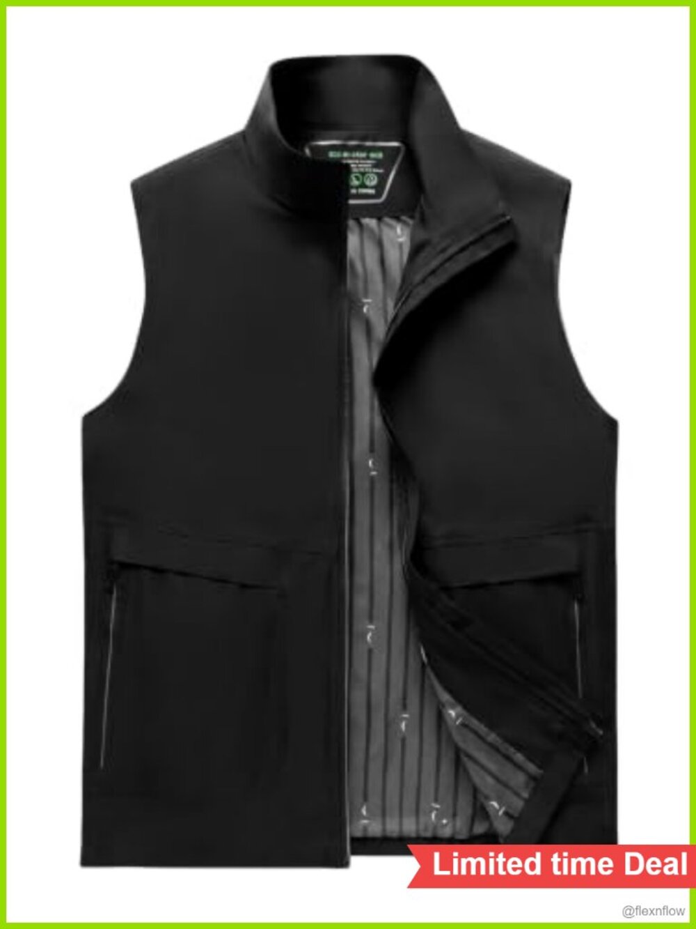 Men's Lightweight Waterproof Golf Vest Sleeveless Graphene-Lined Zip